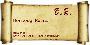 Borsody Rózsa névjegykártya