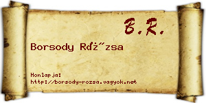 Borsody Rózsa névjegykártya