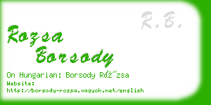 rozsa borsody business card